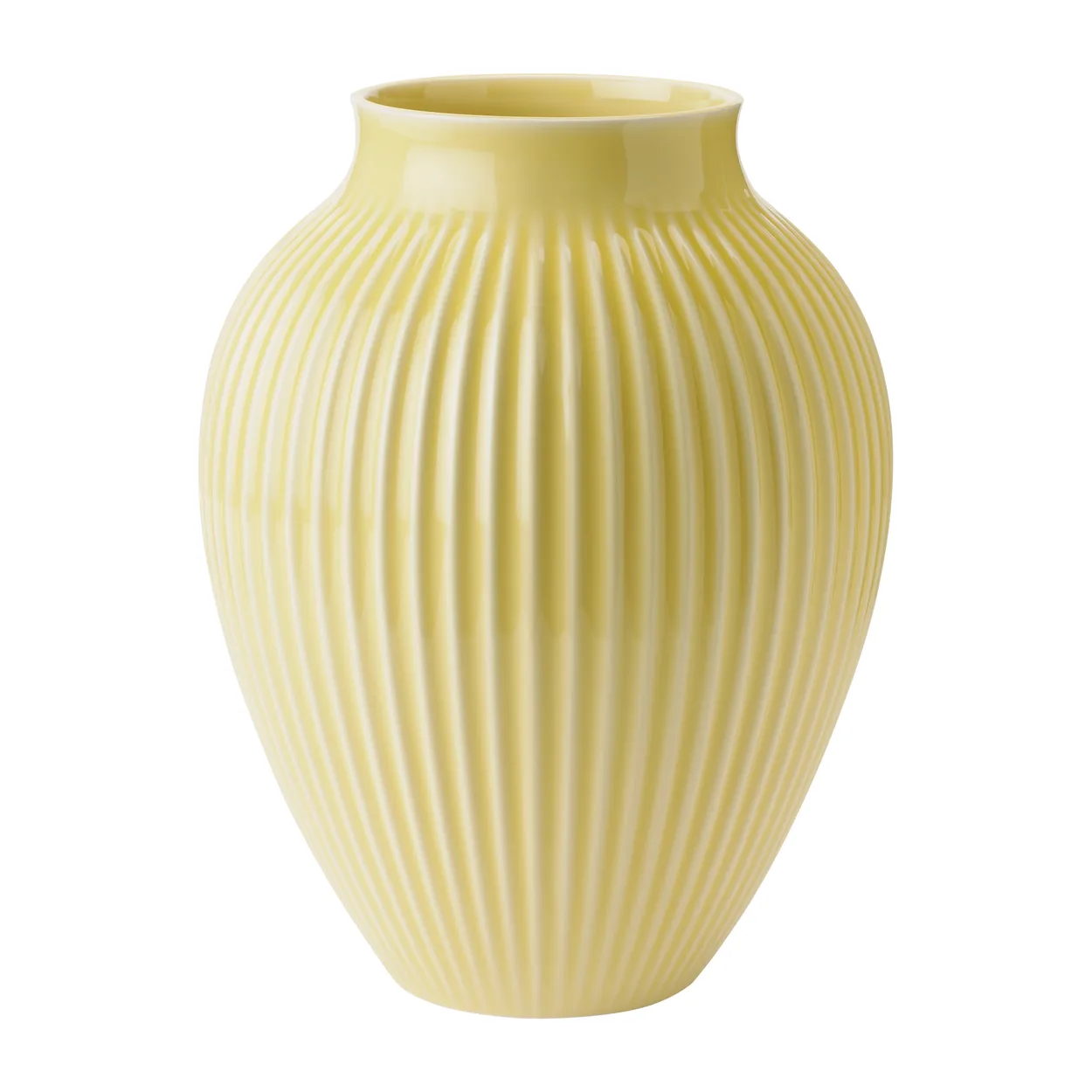 Knabstrup Keramik Knabstrup vase ribbed 27 cm Yellow