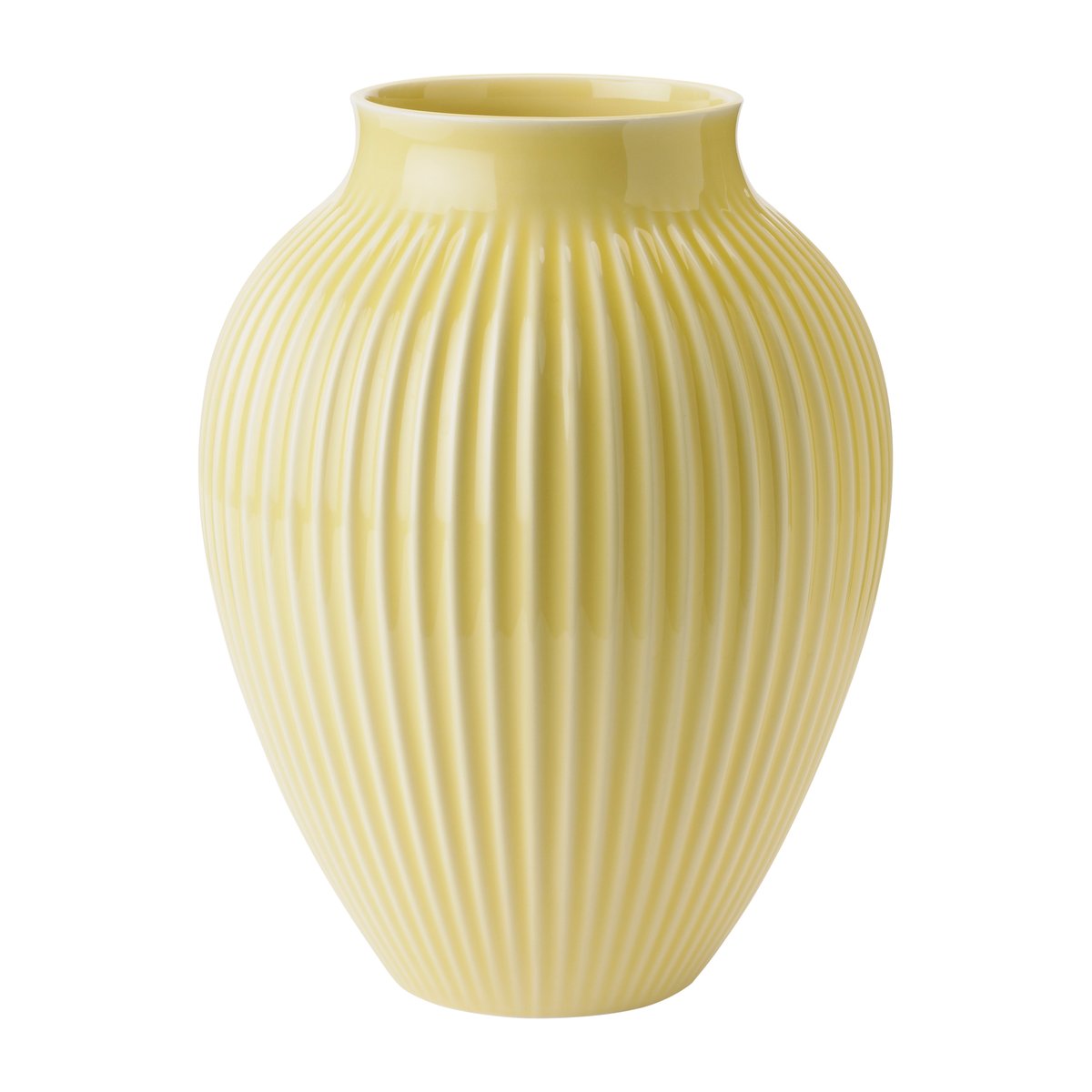 Knabstrup Keramik Knabstrup vase ribbed 27 cm Yellow
