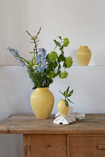 Knabstrup vase ribbed 27 cm - Yellow - Knabstrup Keramik