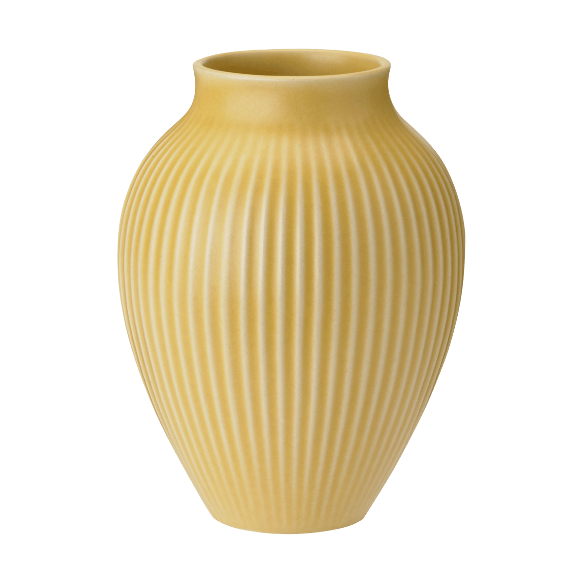 Knabstrup Keramik Knabstrup vase ribbed 27 cm Yellow