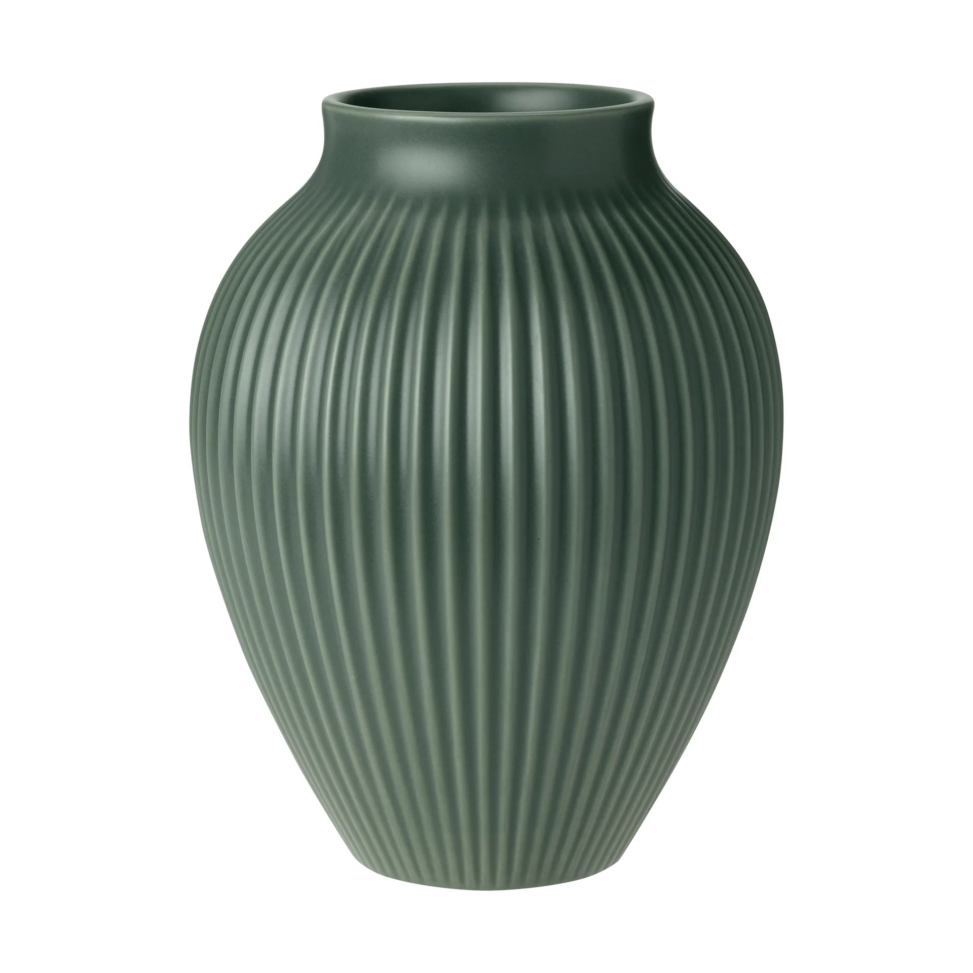 Knabstrup vase ripple matte celadon green, 20 cm Knabstrup Keramik