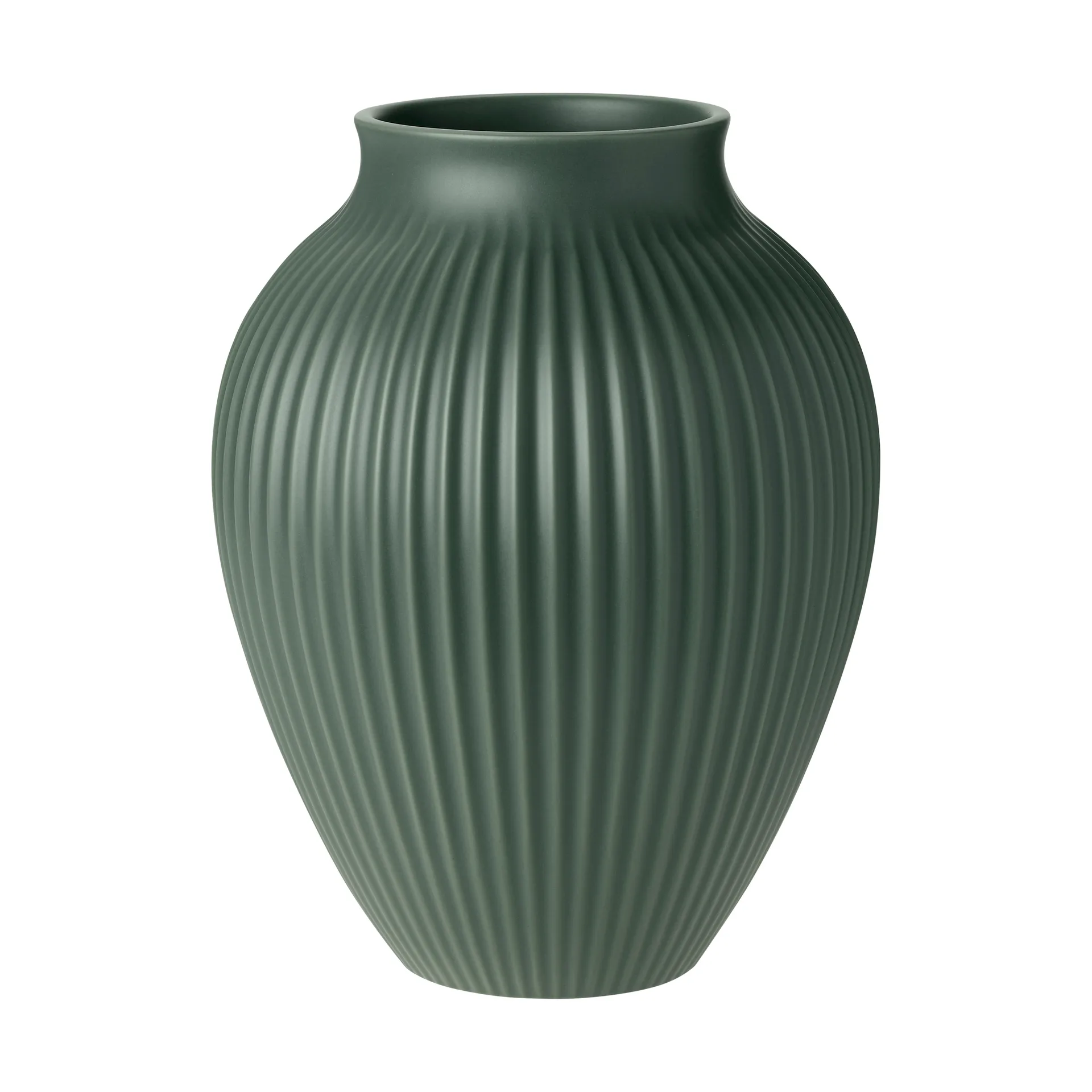 Knabstrup vase ripple matte celadon green, 27 cm Knabstrup Keramik