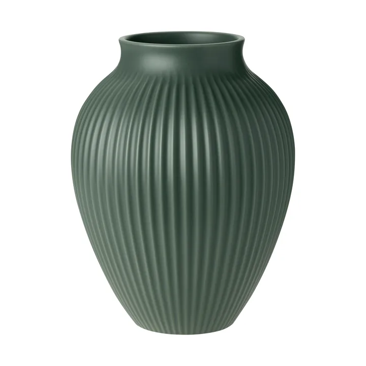 Knabstrup vase ripple matte celadon green - 27 cm - Knabstrup Keramik