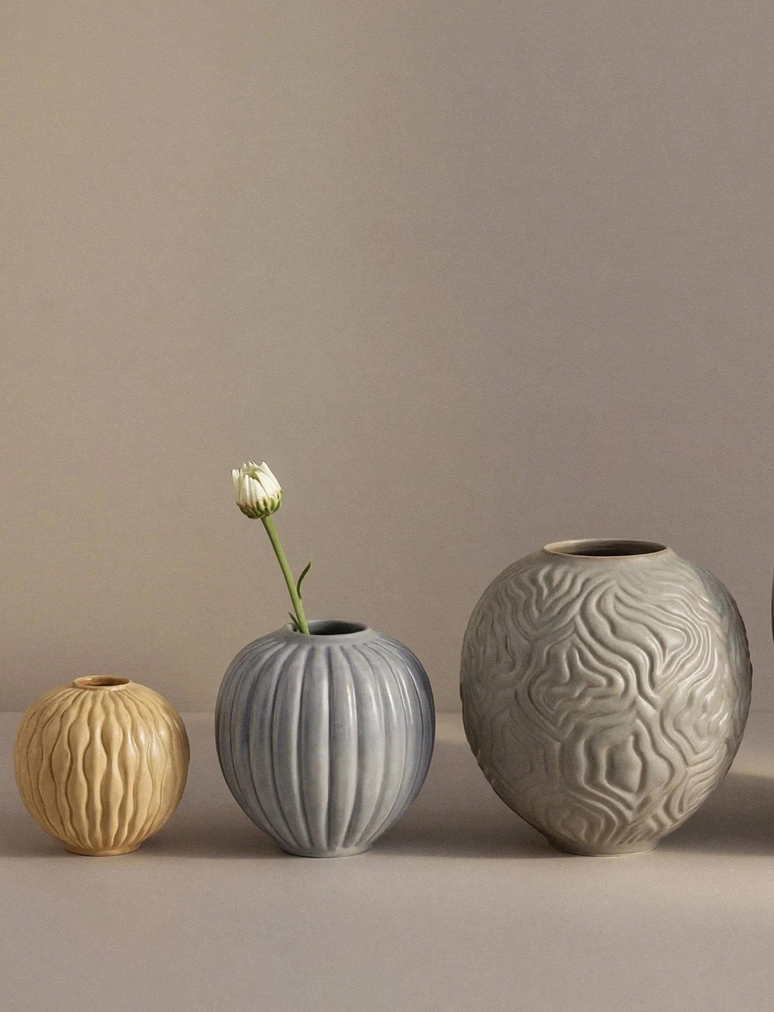 Solum vase, Ochre, 8.5 cm Knabstrup Keramik