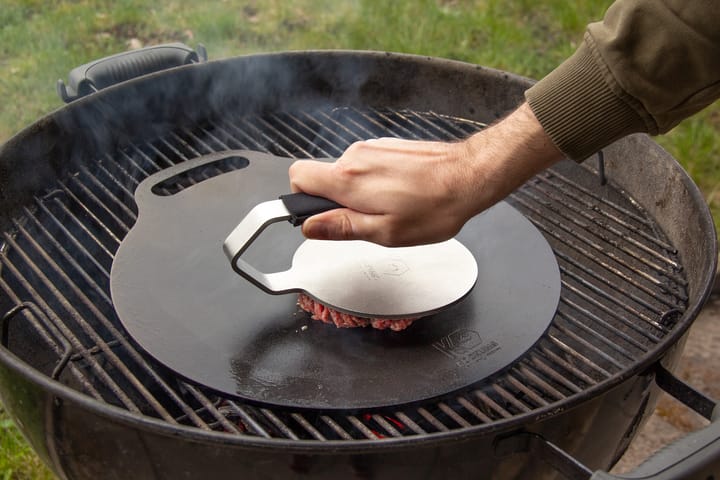Kockums hamburger press with handle protector - Stainless steel-neopren - Kockums Jernverk