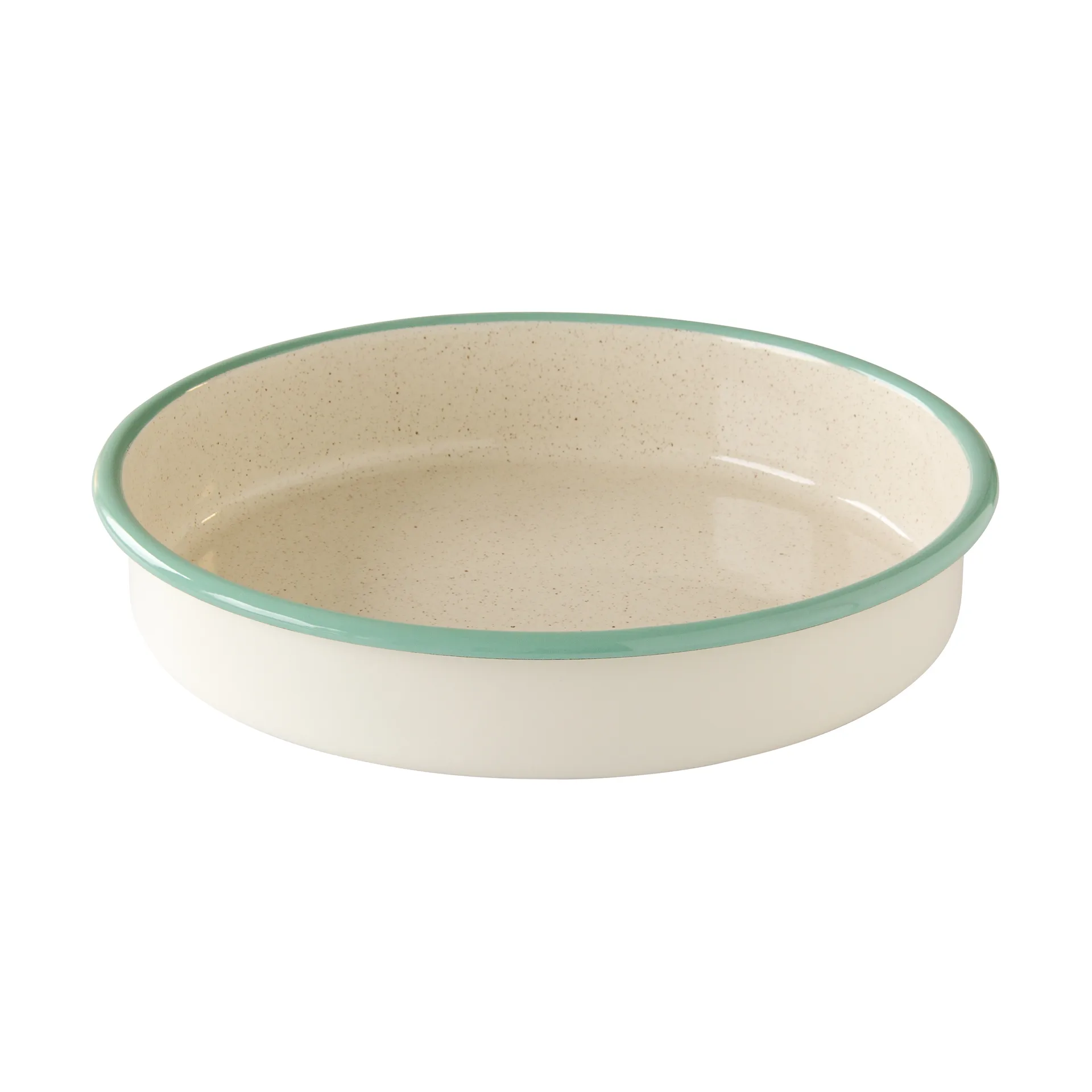Kockums oven dish, Cream lux-green, round, Ø28 cm Kockums Jernverk