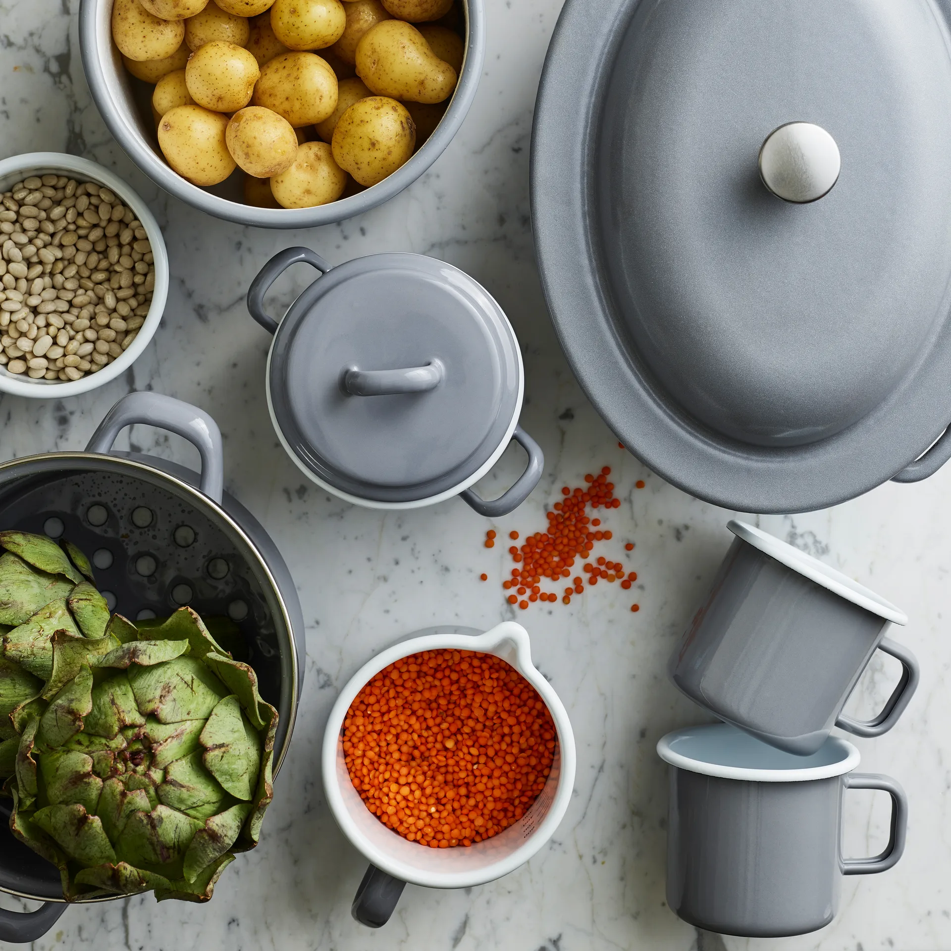 Kockums Paket pot and colander, kockums grey Kockums Jernverk