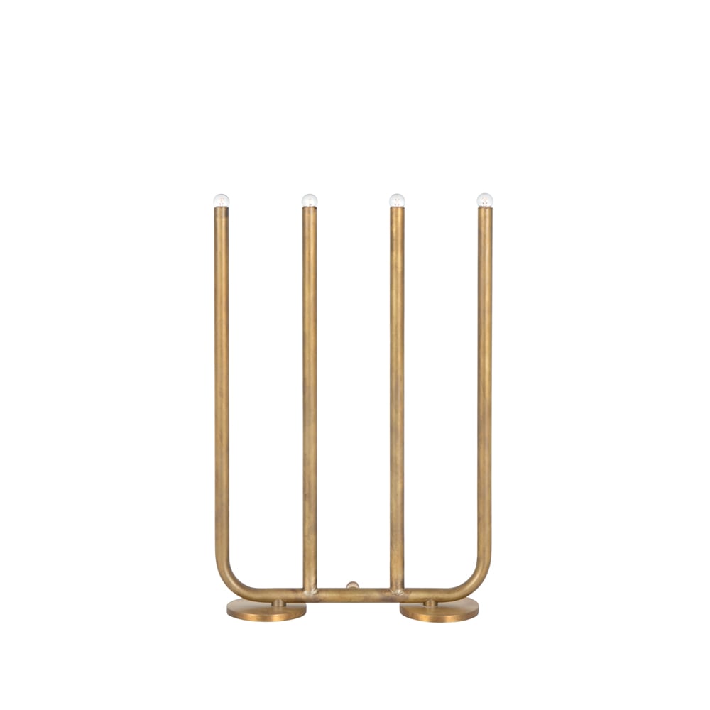 Konsthantverk December 4 candlestick Raw brass | Scandinavian Design | Advent lights | Gold-coloured