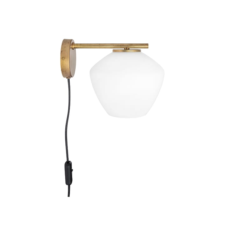 DK 1-Low wall lamp - Raw brass/matte white - Konsthantverk