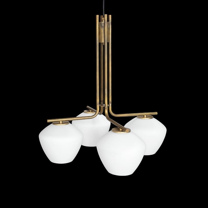 DK 4-Low pendant - Raw brass/matte white - Konsthantverk