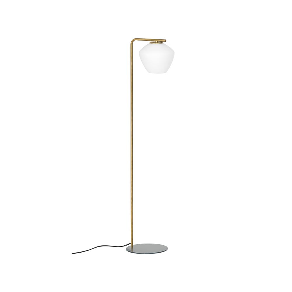 Konsthantverk DK floor lamp Raw brass/matte white | Scandinavian Design | Floor lamps | Gold-coloured