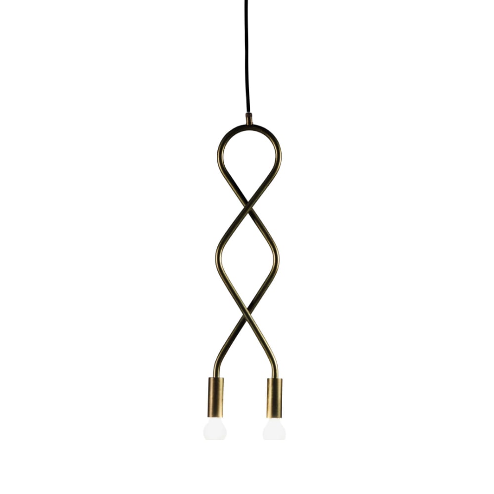 Konsthantverk Eld pendant Raw brass, 2-lights | Scandinavian Design | Pendant lamps | Gold-coloured