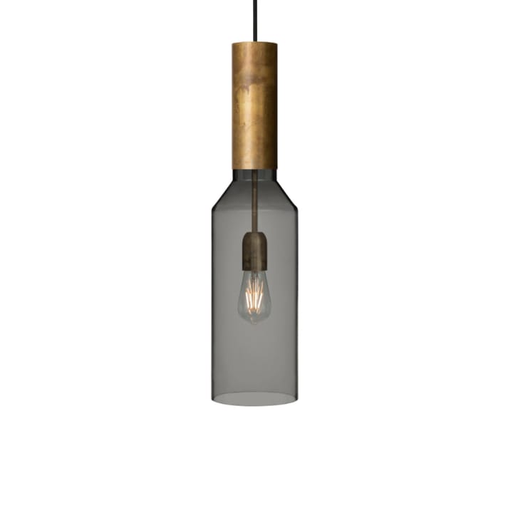 Fenomen pendant - Smoked glass, raw brass, small - Konsthantverk