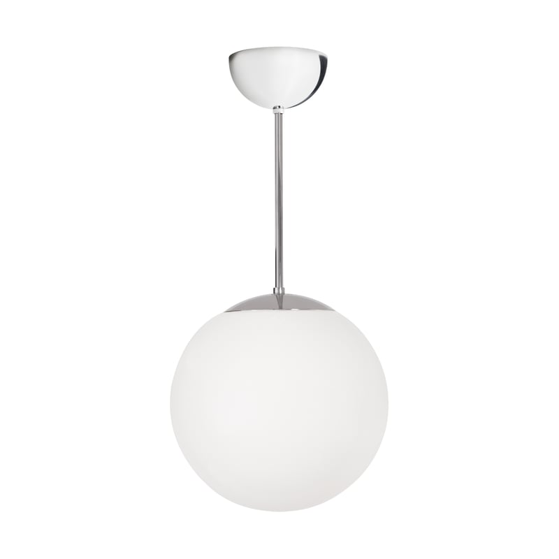 Konsthantverk Funkis Glob pendant White-chrome Ø25 cm