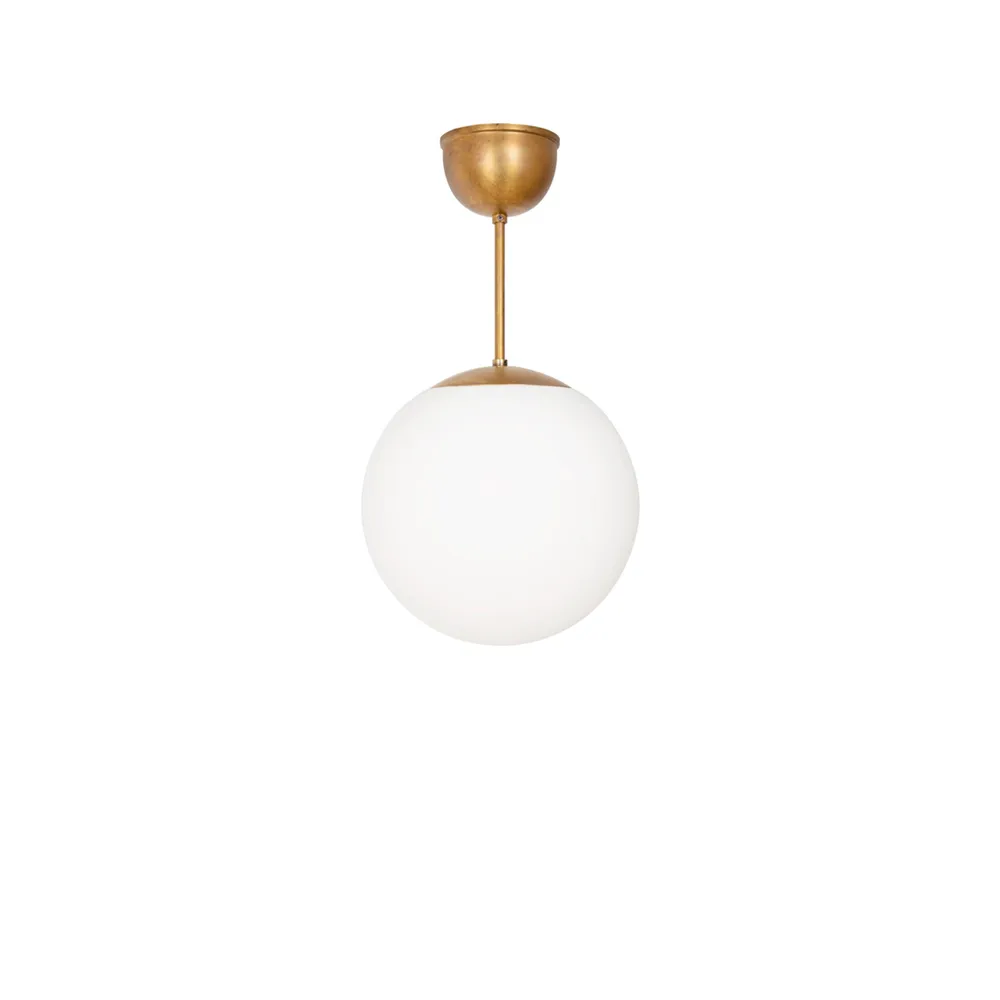 Funkis Glob pendant, White matte raw brass Ø20 cm Konsthantverk
