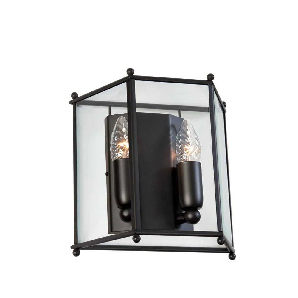 Konsthantverk Glimminge wall lamp Glass/black | Scandinavian Design | Wall lights | Transparent