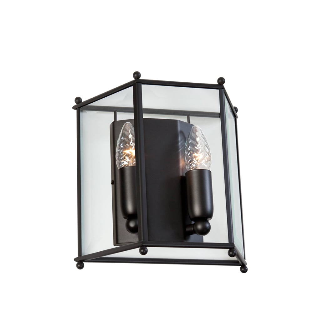 Konsthantverk Glimminge wall lamp Glass/black | Scandinavian Design | Wall lights | Transparent