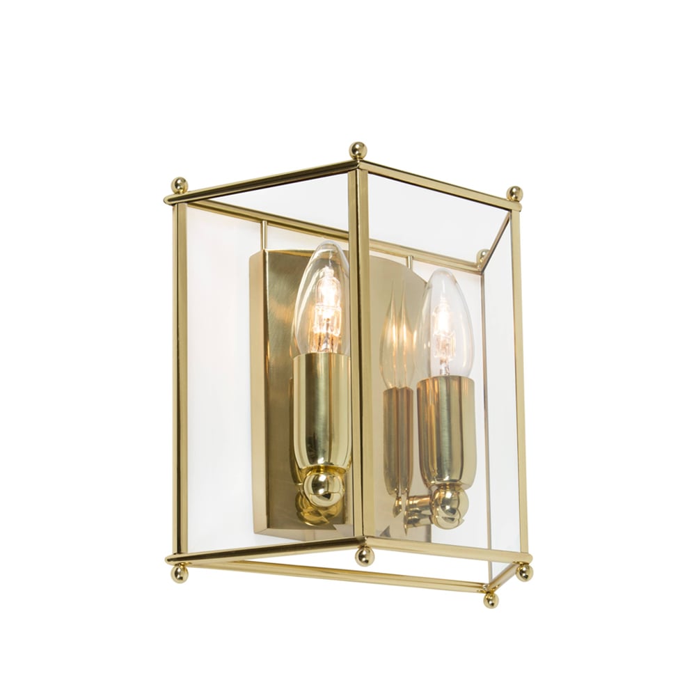 Konsthantverk Glimminge wall lamp Glass/brass | Scandinavian Design | Wall lights | Transparent