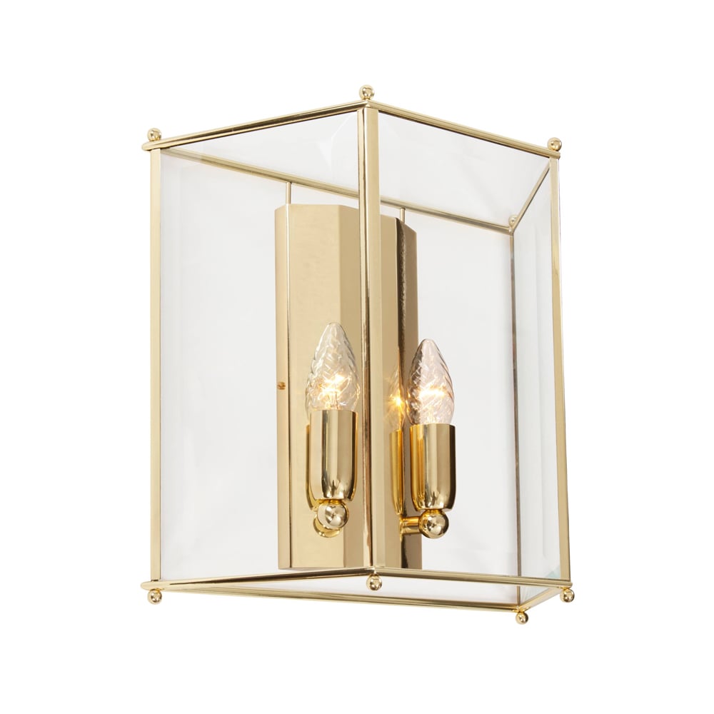 Konsthantverk Glimminge wall lamp Glass/brass | Scandinavian Design | Wall lights | Transparent