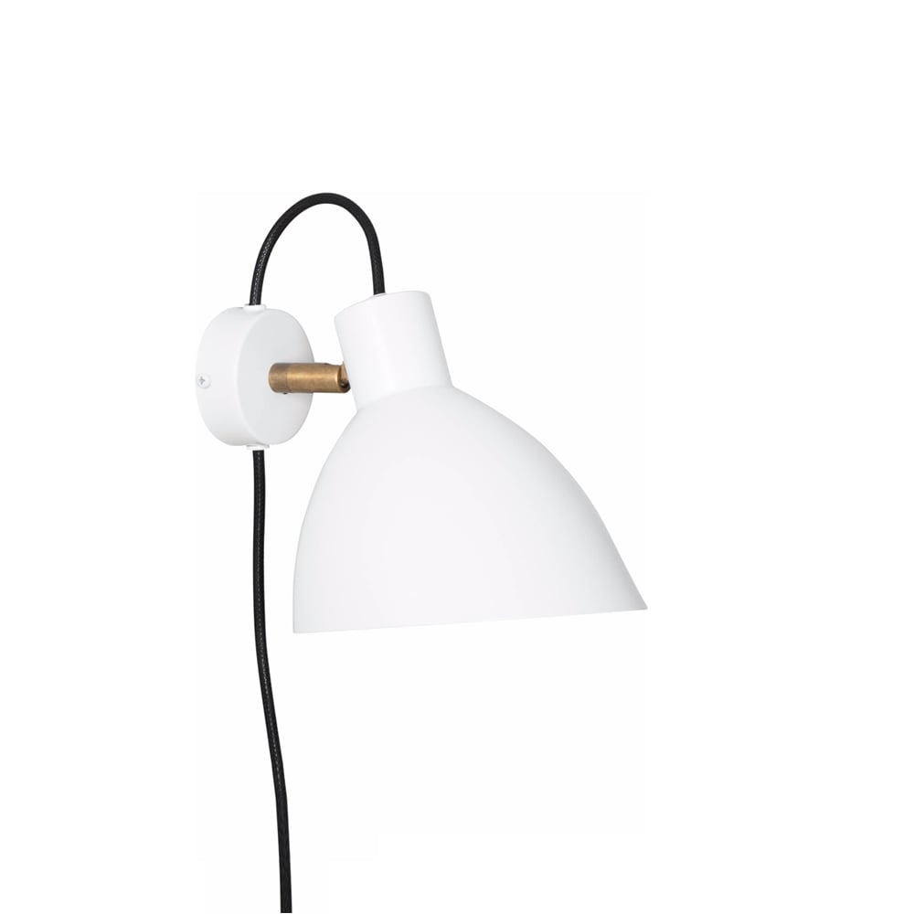 Konsthantverk KH1 wall lamp White matte, raw brass | Scandinavian Design | Wall lights | White