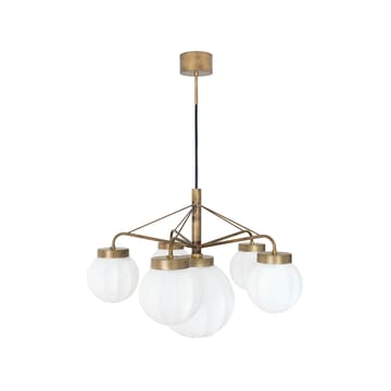 Klyfta 6-Low pendant - Raw brass/ white - Konsthantverk