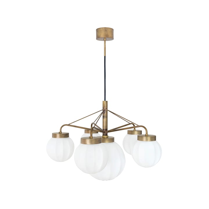 Klyfta 6-Low pendant - Raw brass/ white - Konsthantverk