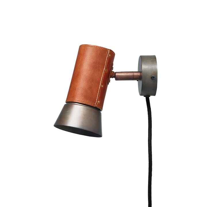 Kusk wall lamp - Iron oxide/brown leather - Konsthantverk