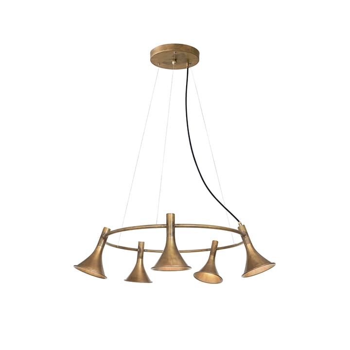 Megafon 5-Low Round pendant - Raw brass - Konsthantverk