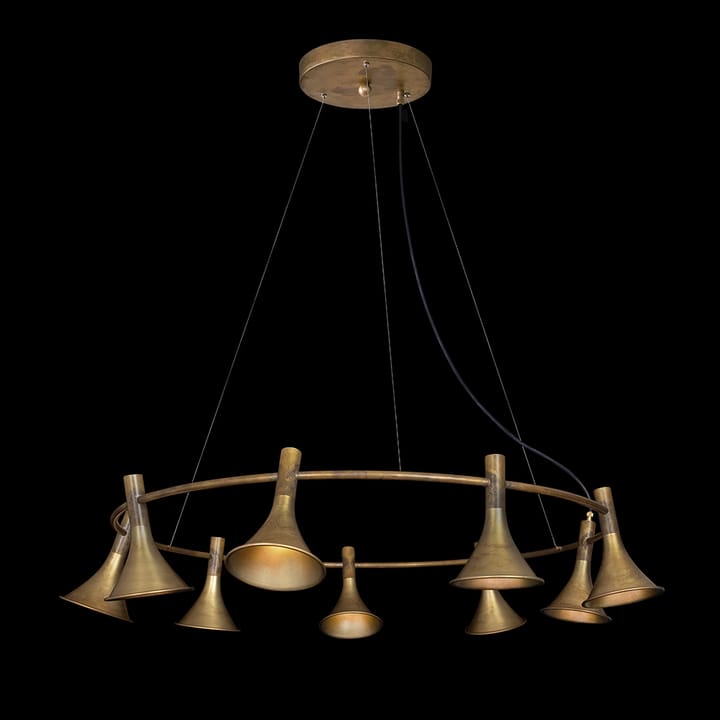 Megafon 9 - Low ceiling lamp - Raw brass - Konsthantverk