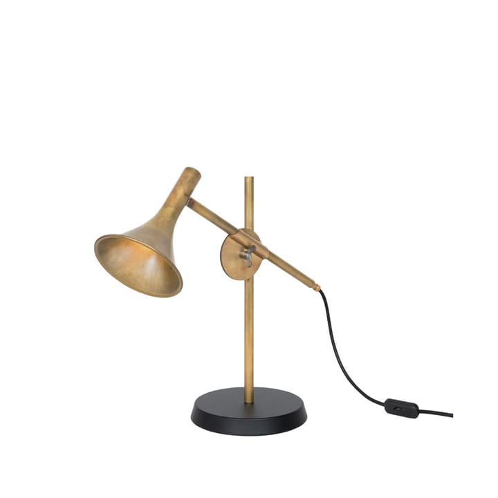 Megafon table lamp - Raw brass, black base - Konsthantverk