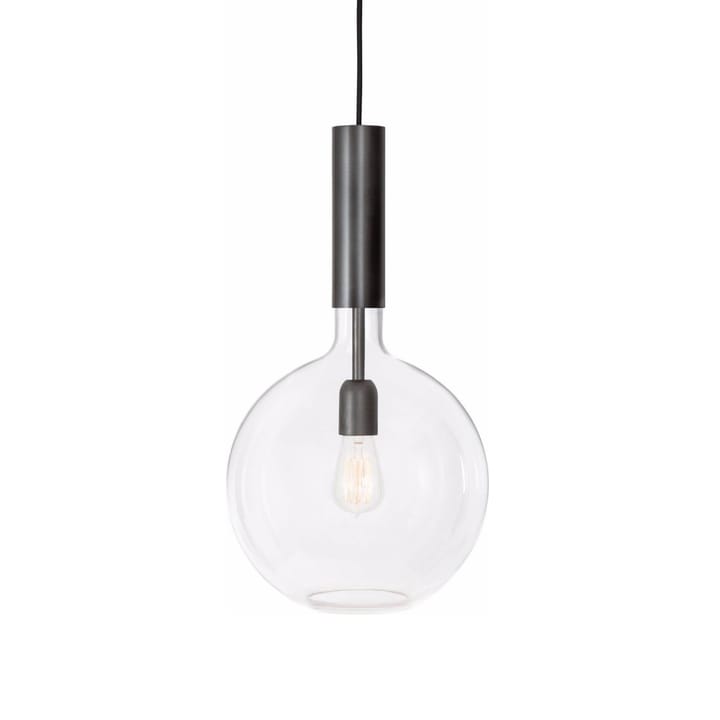 Rosdala pendant - Clear glass, black oxidized iron, large - Konsthantverk