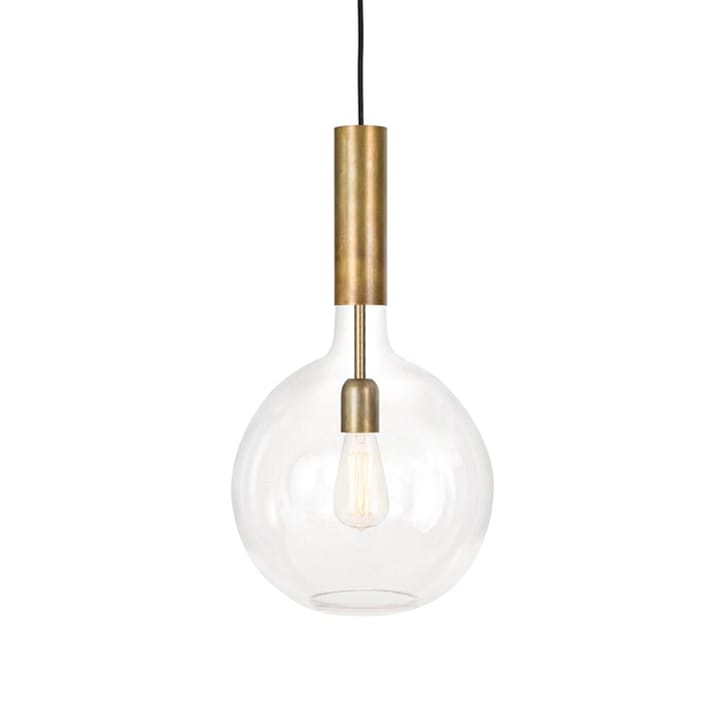 Rosdala pendant - Clear glass, raw brass, large - Konsthantverk