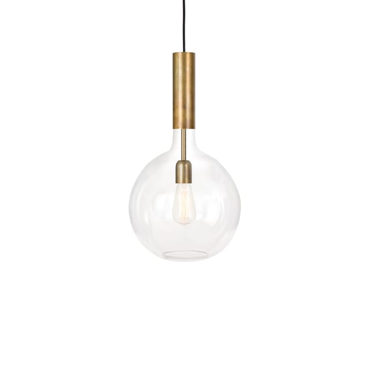 Rosdala pendant - Clear glass, raw brass, small - Konsthantverk