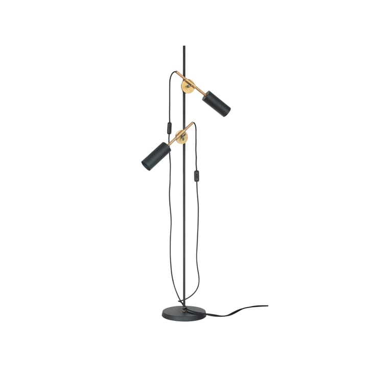 Stav 2 - Low floor lamp - Black/raw brass - Konsthantverk