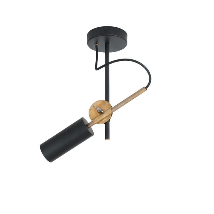 Stav ceiling lamp - Black/raw brass, spot 1-light - Konsthantverk