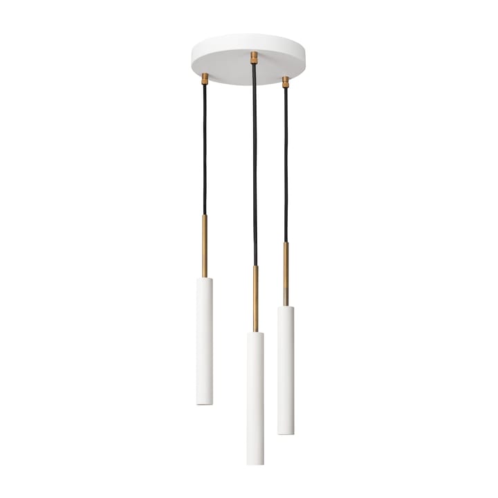 Stav pendant 3 round ceiling plate - White/raw brass - Konsthantverk