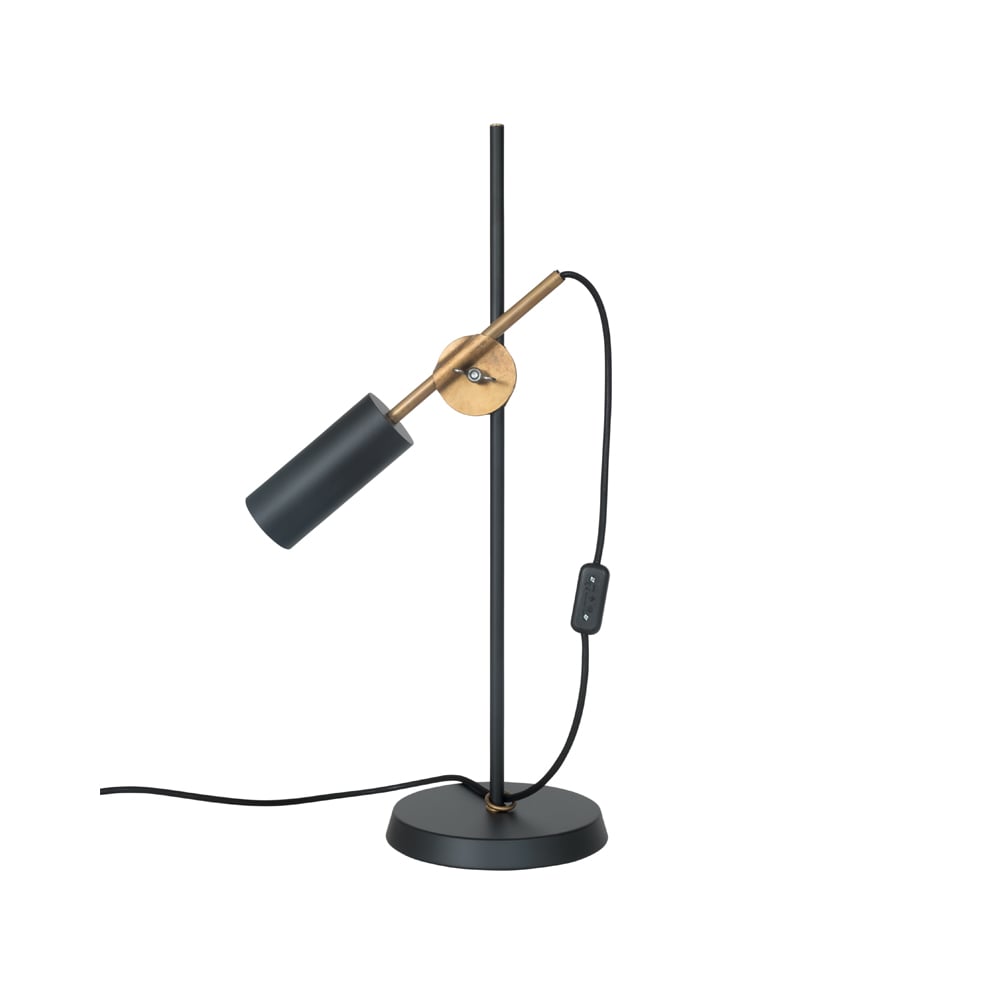 Konsthantverk Stav table lamp Black/raw brass | Scandinavian Design | Desk & table lamps | Black