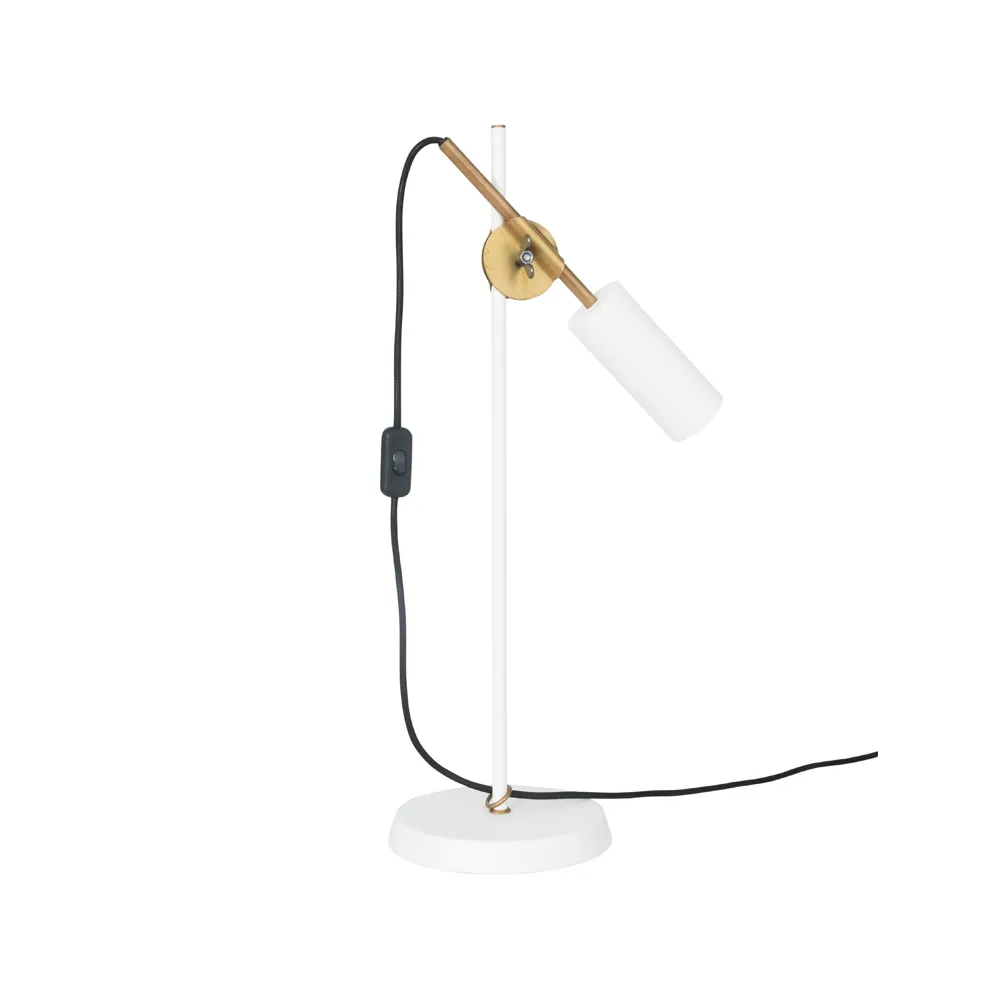 Konsthantverk Stav table lamp White/raw brass | Scandinavian Design | Desk & table lamps | White