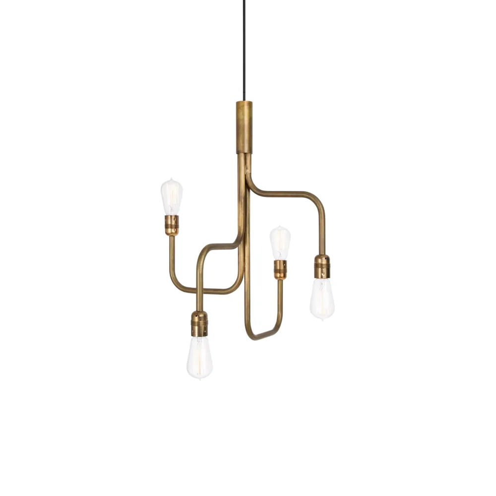 Konsthantverk Strapatz pendant Raw brass, small | Scandinavian Design | Pendant lamps | Gold-coloured