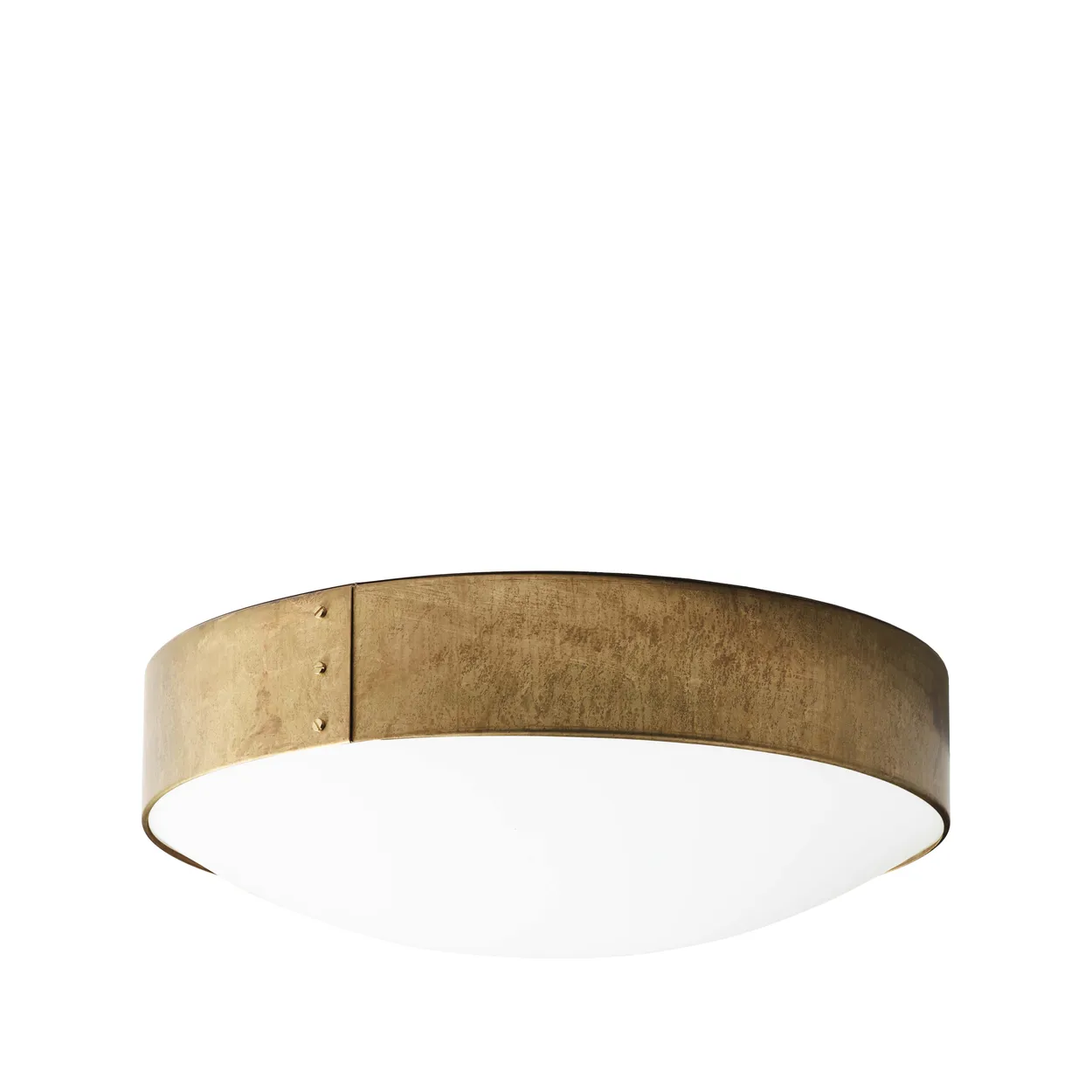 Konsthantverk Svep ceiling light Raw brass, o55cm, opal acrylic