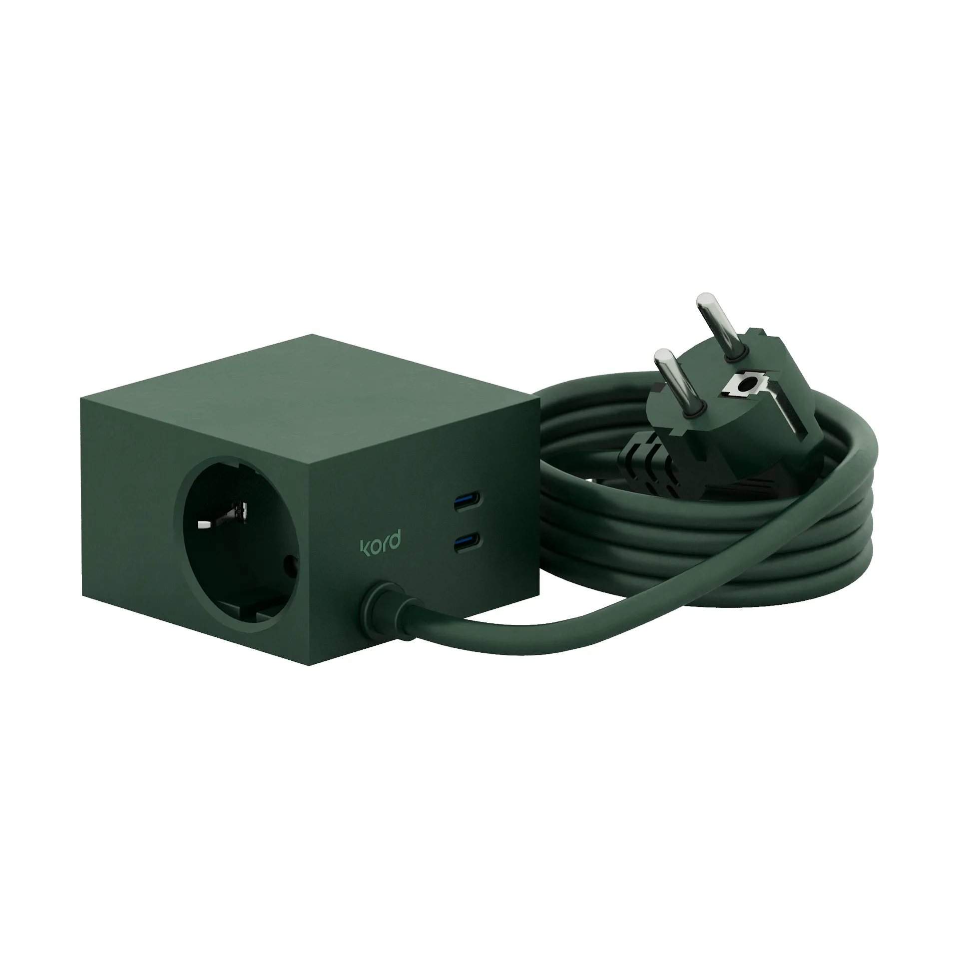 Cuboid+ outlet USB-C 30W 2 m, Dark Green Kord