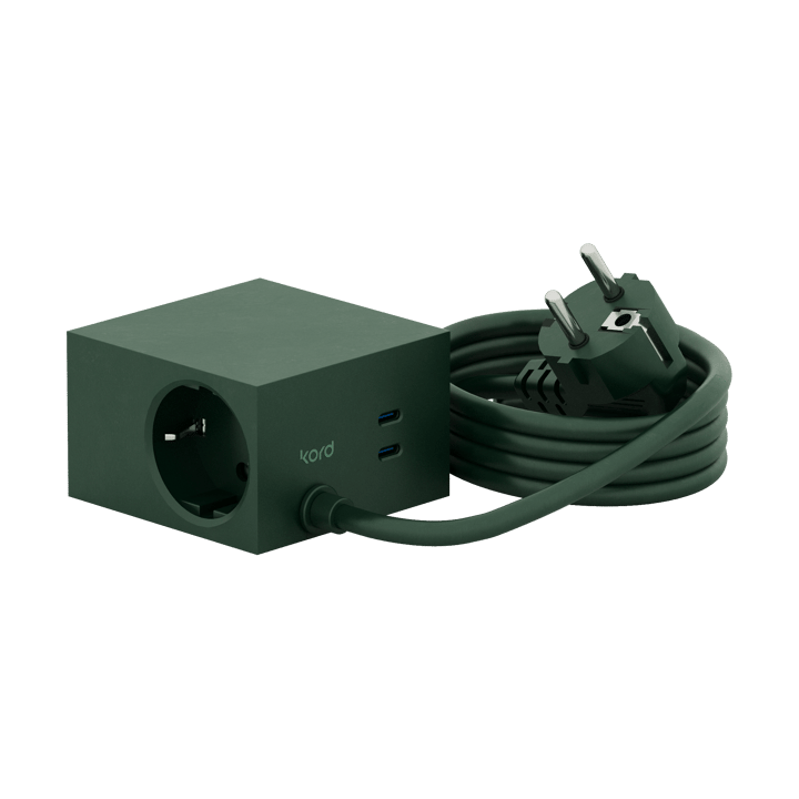 Cuboid+ outlet USB-C 30W 2 m - Dark Green - Kord