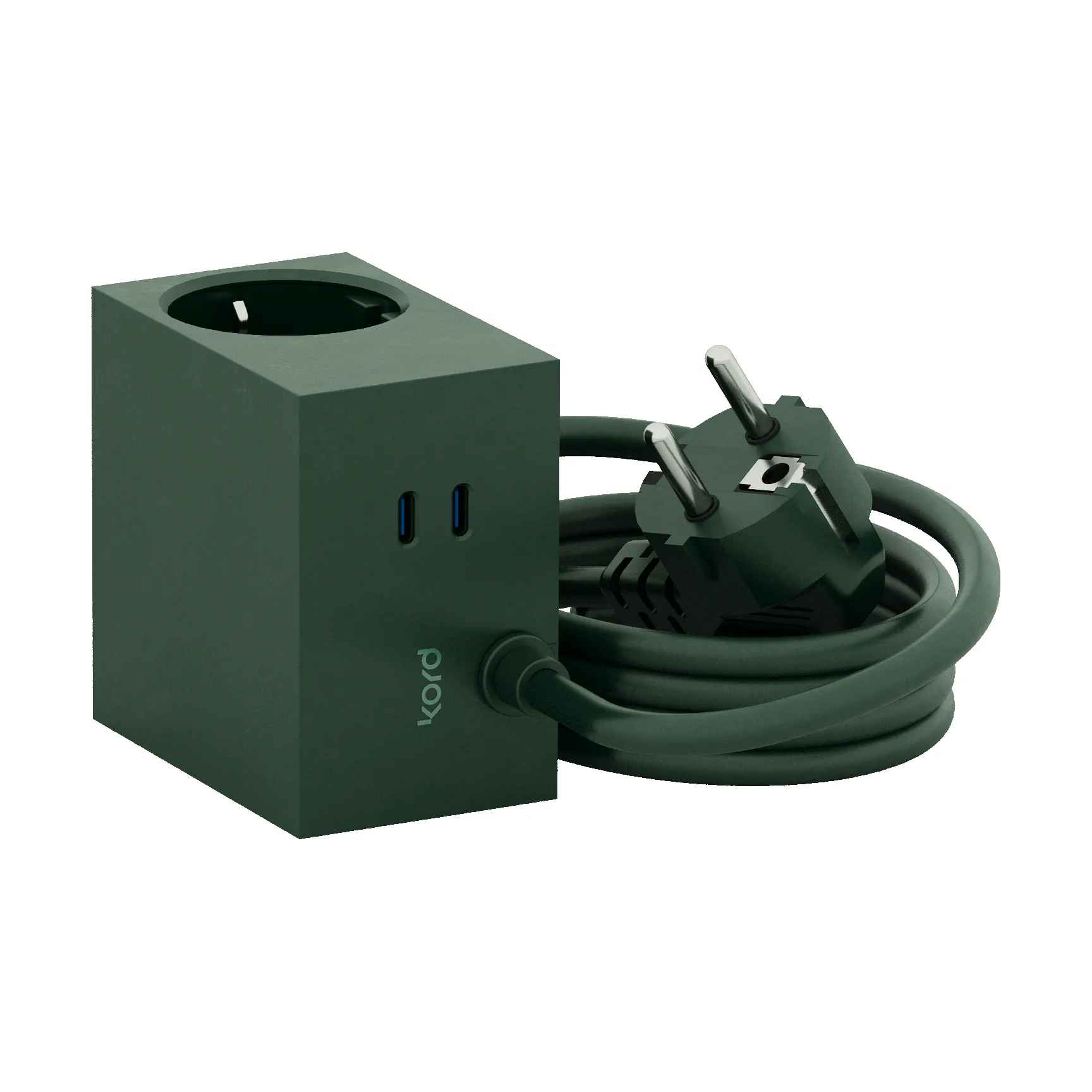 Cuboid+ outlet USB-C 30W 2 m, Dark Green Kord