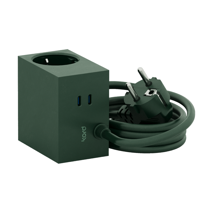 Cuboid+ outlet USB-C 30W 2 m, Dark Green Kord
