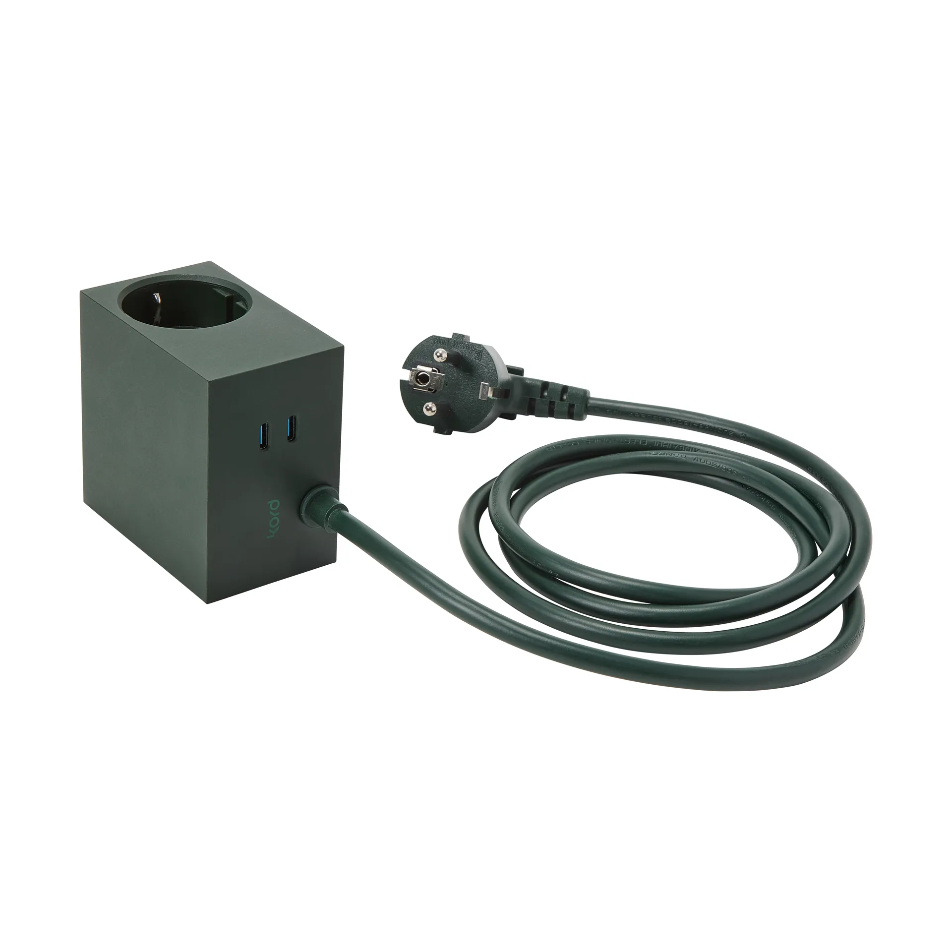 Cuboid+ outlet USB-C 30W 2 m, Dark Green Kord