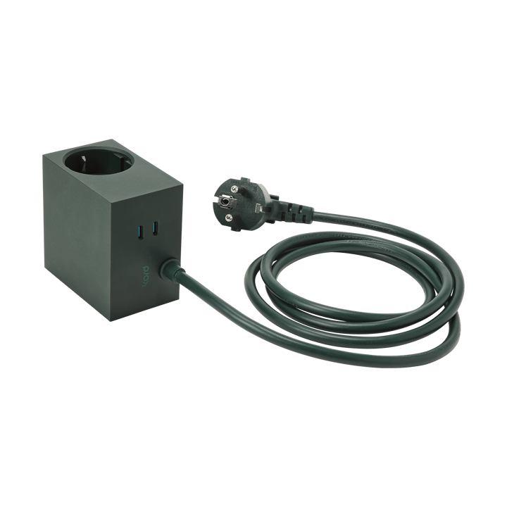 Cuboid+ outlet USB-C 30W 2 m, Dark Green Kord