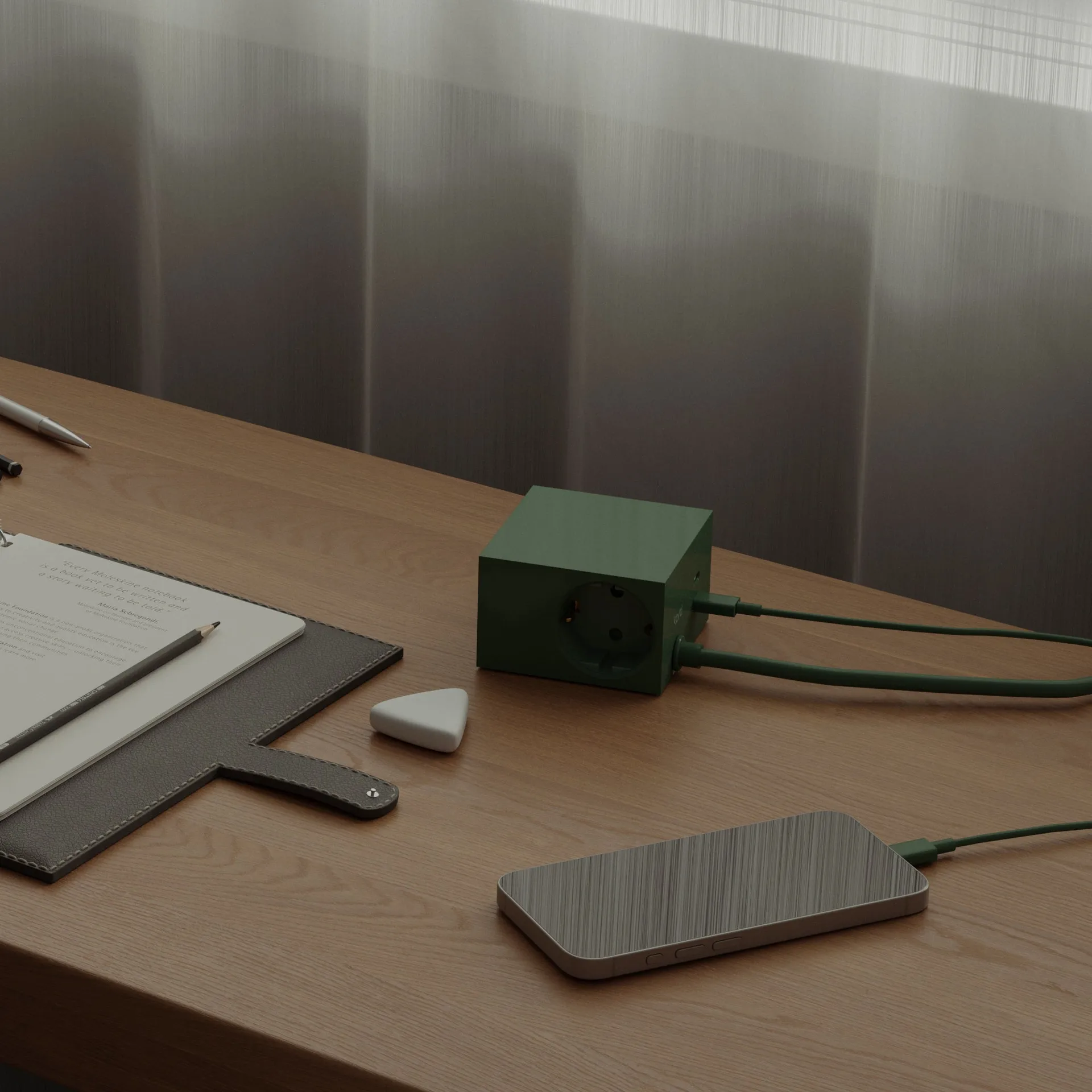 Cuboid+ outlet USB-C 30W 2 m, Dark Green Kord