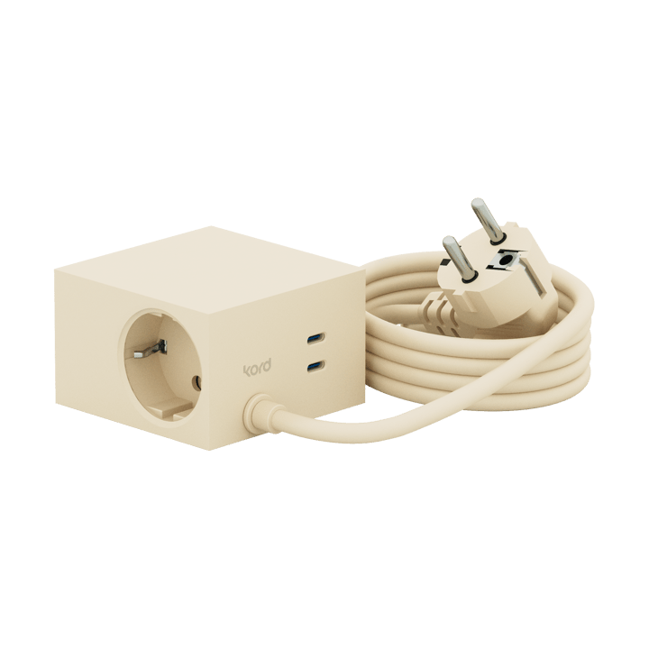 Cuboid+ outlet USB-C 30W 2 m - Pearled Ivory - Kord