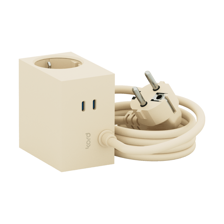 Cuboid+ outlet USB-C 30W 2 m, Pearled Ivory Kord