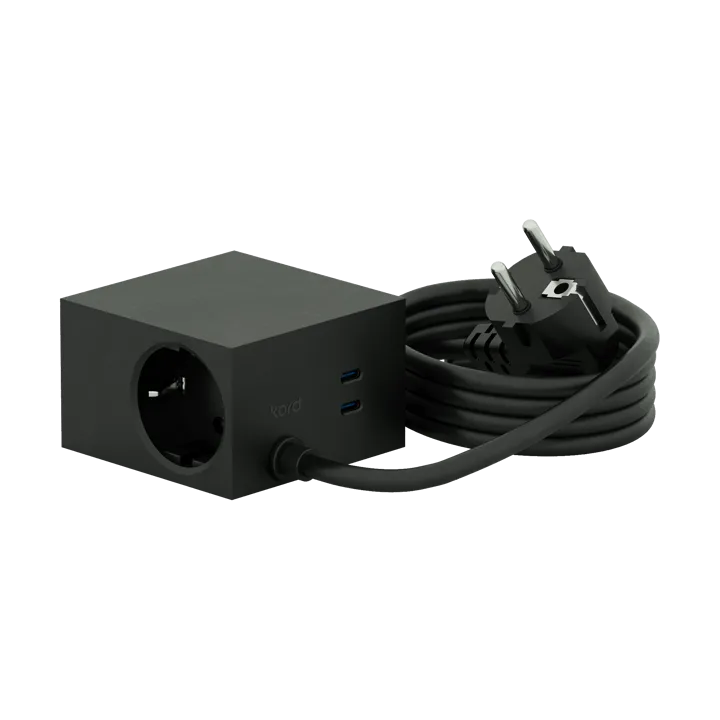 Cuboid+ power strip USB-C 30W 2 m - Black - Kord